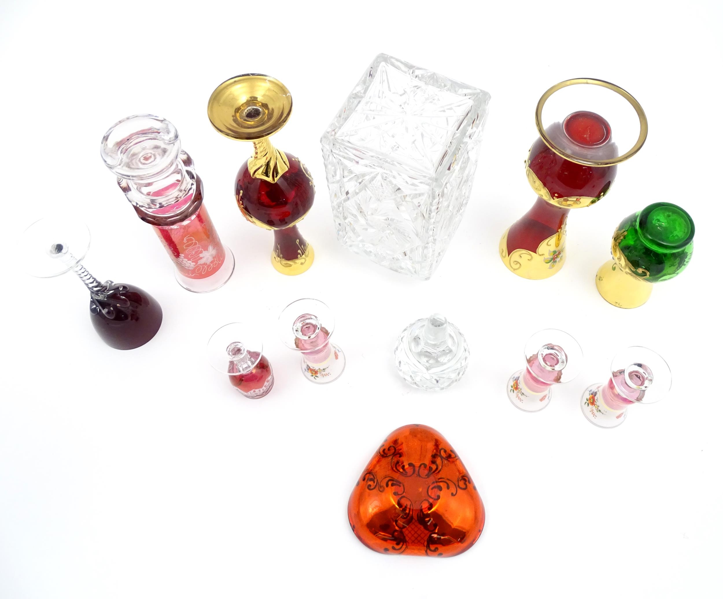 A quantity of assorted glassware to include a cut crystal decanter together with various items of - Image 8 of 8