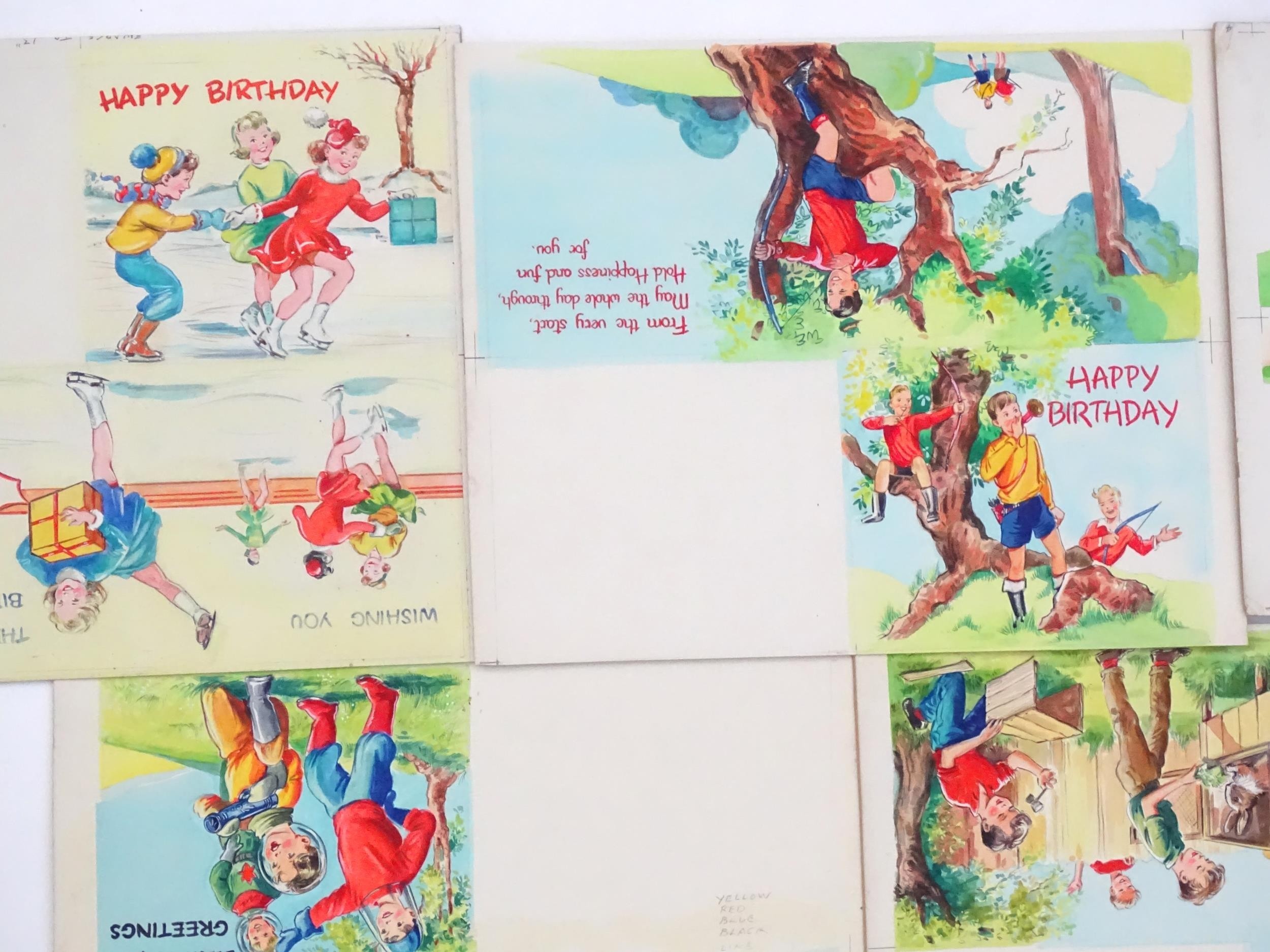 A large quantity of assorted 20th century watercolour, gouache and ink cartoon greeting card / - Image 18 of 23