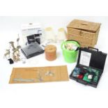 A quantity of assorted miscellaneous items to include table lamps, Ion Power Play LP turntable, cast