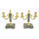 A pair of twin branch candlesticks 8 1/2" high Please Note - we do not make reference to the