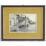 Indistinctly signed, 20th century, Italian School, Pencils, Civera Bridge, Nesso, Italy, A view of