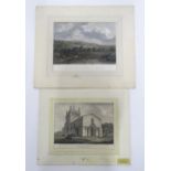 Four assorted prints / engravings to include Balmoral Castle after E. Duncan, Stewkley Church,