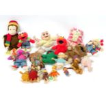 Toys: A quantity of assorted soft / cuddly toys, characters to include Fraggle, Zig and Zag, Baby