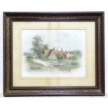 Local interest Buckinghamshire: A colour print depicting an inn at the village of Padbury. titled