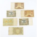 Six Polish bank notes, Bank Polski Zloty / Zlotych (6) Please Note - we do not make reference to the