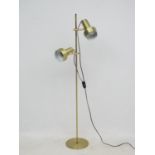 Vintage Retro : a Danish designed brushed bronze aluminium twin lamp multi directional spot lamp /