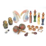 A quantity of assorted miscellaneous / souvenir items to include Russian dolls, Maracas from Cuba