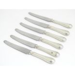 A set of six knives with silver plate handles, maker Mappin & Webb. Approx. 8 1/4" long (6) Please