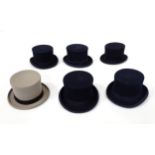 Six assorted top hats to include examples by Wegener (6) Please Note - we do not make reference to