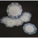 Assorted vaseline glass plates. Largest approx. 9" (7) Please Note - we do not make reference to the