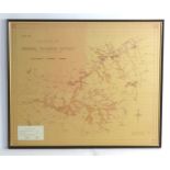 Map: A 20thC plan of Buckingham Internal Drainage District with hand coloured boundaries, river etc.