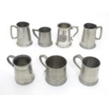A quantity of assorted pewter tankards Please Note - we do not make reference to the condition of