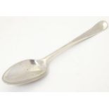 An 18thC fancy back teaspoon, maker S.A. Approx. 4 3/4" long Please Note - we do not make