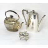 Assorted silver plated wares to include teapot, etc. Please Note - we do not make reference to the