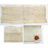 A 17thC vellum indenture document for Counterpart of Lease, dated 1677, signed A Chapman and