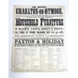 A Victorian auction advertising poster, The Rectory, Charlton on Otmoor, Oxon: Household