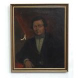 An oil on canvas depicting a 19thC gentleman. Approx. 29" x 24 3/4" Please Note - we do not make