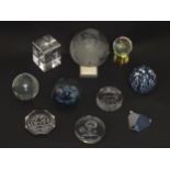 A quantity of assorted glass paperweights etc to include examples by Selkirk Glass etc Please Note -