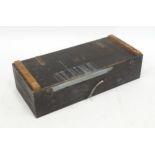 A black painted carpenters chest 32" wide x 8" high x 14" deep Please Note - we do not make