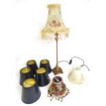 A table lamp together with asserted lamp shades (8) Please Note - we do not make reference to the