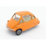 Toy: A Corgi Toys die cast scale model Heinkel Economy Car with orange body, no. 233 Please Note -