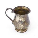 A silver mug hallmarked London 1958 maker Robert Pringle & Sons. 3 1/4" high Please Note - we do not
