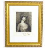 After Paul Cesar Helleu (1859-1927), Heliogravure engraving, A portrait of Consuelo Spencer-