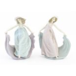 Two Lladro figures comprising May Dance model no. 5662 and Spring Dance model no. 5663. With