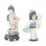 Two Lladro Japanese figures comprising Michika model no. 1447 and Oriental Dance model no. 6230.