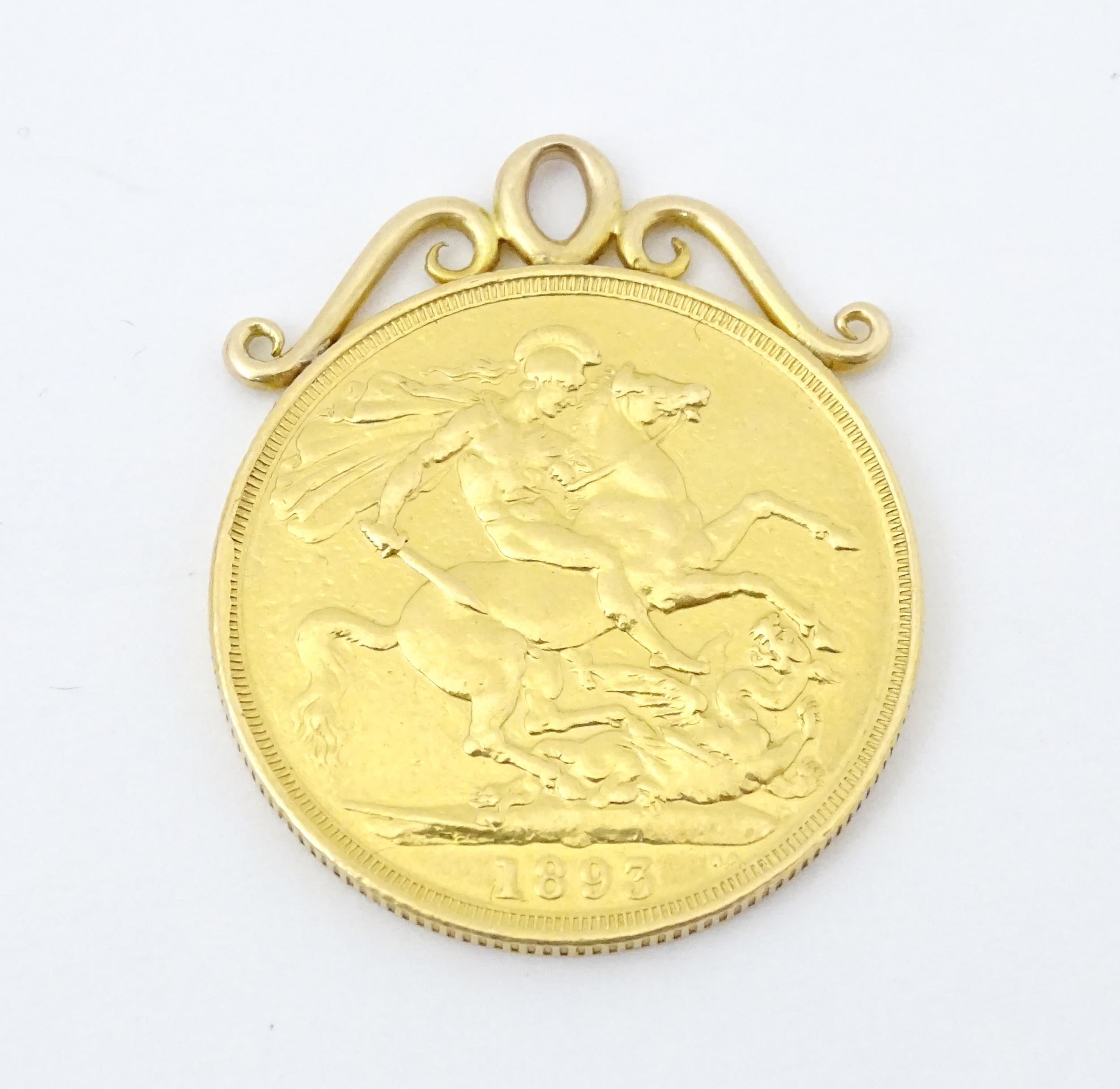 A pendant formed as a Victorian 2 pound / double sovereign with hanging mount to top. Approx 1 1/ - Image 4 of 5