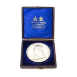 A cased white metal medal titled 'Charles Duke of Richmond, President of the Smithfield Club' to one