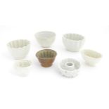 A quantity of Victorian and later ceramic jelly moulds to include examples by Booths, Shelley,