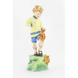 A Royal Worcester figure depicting a boy with two squirrels, titled October from the Months of the