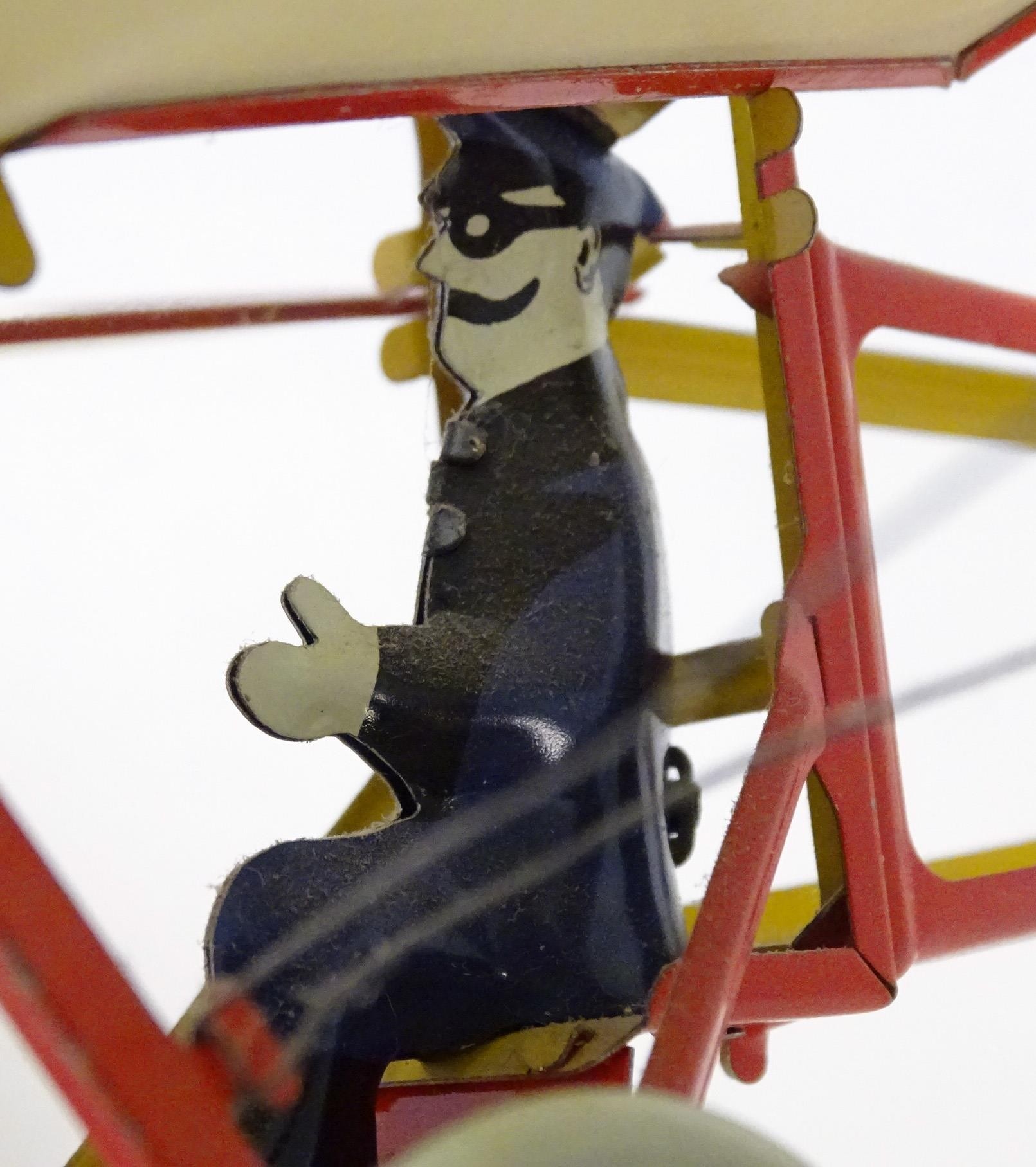 Toy: A 20thC German tinplate clockwork monoplane / aeroplane, Kranich 310. Made by Dusseldorfer - Bild 2 aus 11