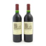 Red Wine : Two bottles (750ml) of 2001 Chateau Duhart-Milon Domaines Barons De Rothchild (Lafite)