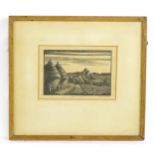 G. E. Champion, Early 20th century, Woodblock print, Road to Northbourne, A view of an English