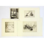 Four 19th century and later marine etchings, comprising The London Pilot, after Norman Wilkinson (