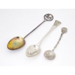 Three assorted spoons to include two silver examples, one titled 'baby' and hallmarked Glasgow