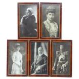Five early 20thC photographic prints depicting portraits of Royals comprising Queen Victoria, Edward