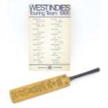 Cricket Interest: A 20thC Gray Nicolls miniature cricket bat titled The Frank Worrell Autograph with