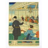 After Utagawa Sadahide (1807-1878), Japanese School, Woodblock print, Foreign Living Quarters in