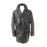 Vintage fashion / clothing: A men's Holland and Holland brown leather jacket, chest measures 44"