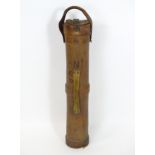 Militaria , WWII / World War 2 / WW2 / Second World War : a cork and leather cordite case, stamped