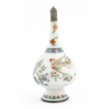 A Chinese Export famille rose rosewater sprinkler decorated with a Phoenix and Quilin / Kylin with