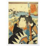 After Utagawa Kunisada / Toyokuni III (1786-1865), Japanese School, Woodblock print, An actor in the