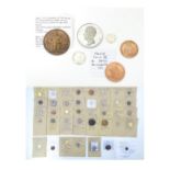 Coins: A quantity of assorted old coins, tokens, medallions, commemorative coins, and some