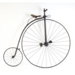 A Victorian Penny Farthing ( High wheel / ordinary ) bicycle. The large front wheel approx 49"