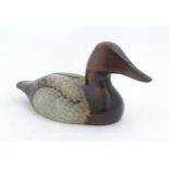 Shooting Interest: A 20thC American carved hardwood decoy duck by Craig Fellows designed exclusively