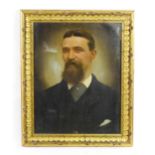 19th century, Oil on paper laid on board, A portrait of a Victorian gentleman. Approx. 18 1/4" x