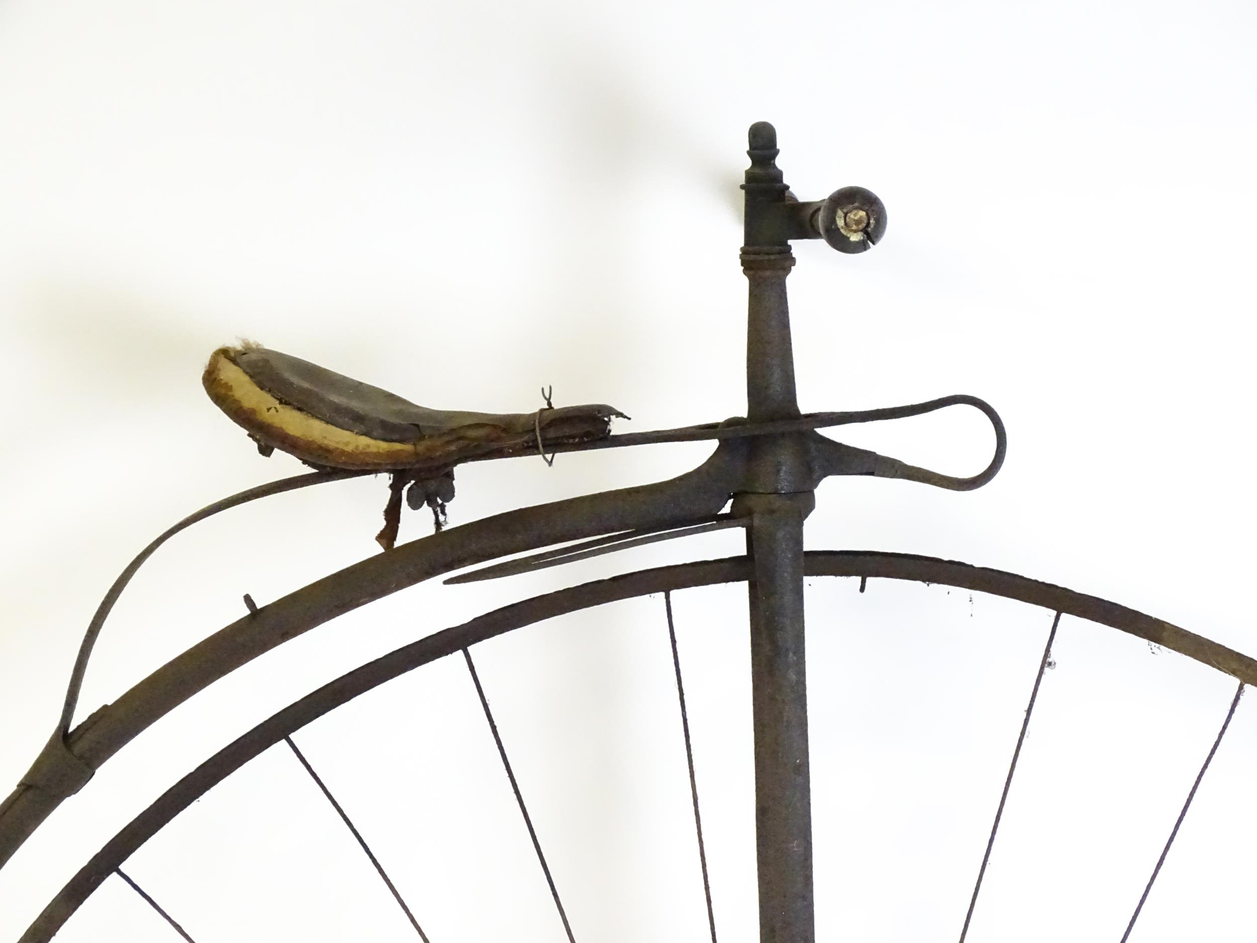 A Victorian Penny Farthing ( High wheel / ordinary ) bicycle. The large front wheel approx 49" - Image 4 of 8